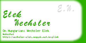 elek wechsler business card